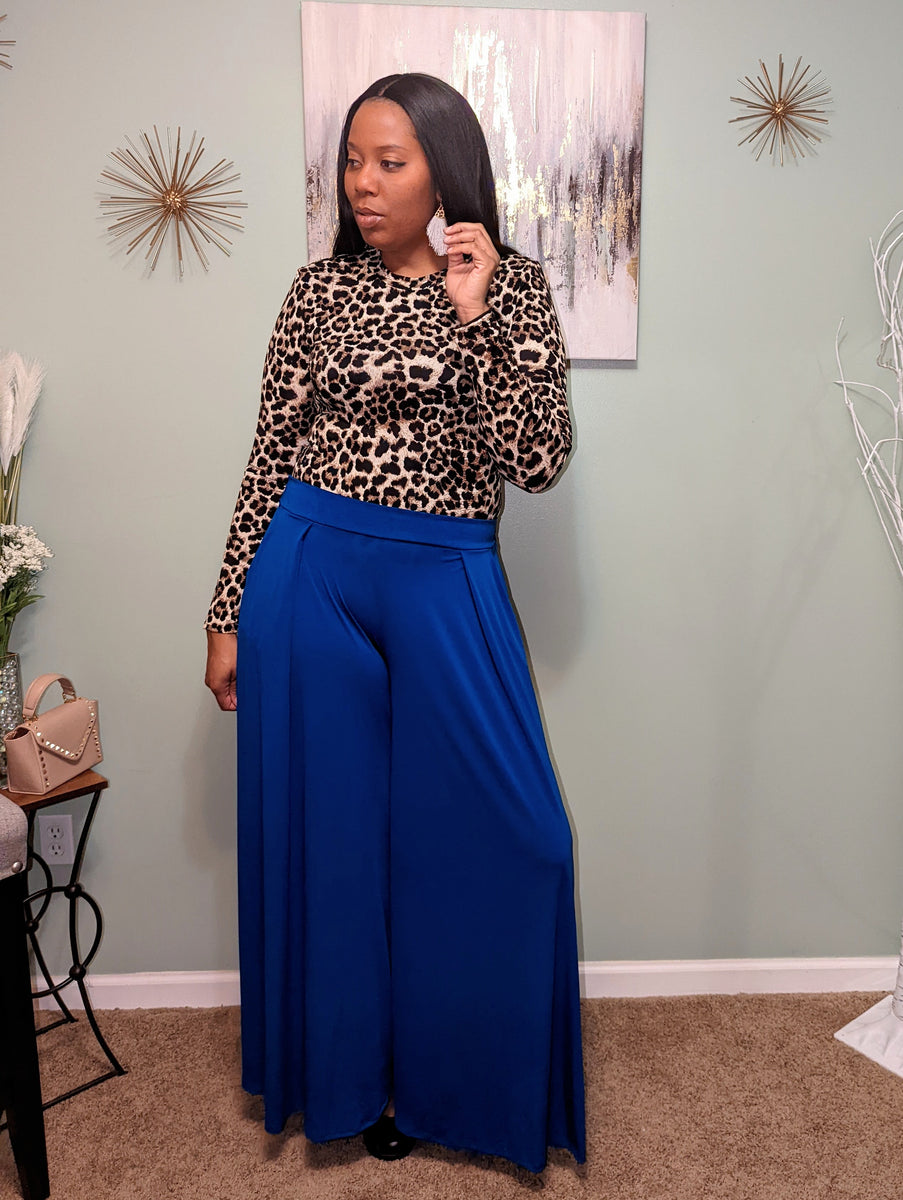 Blue Palazzo Pants Telah's Boutique