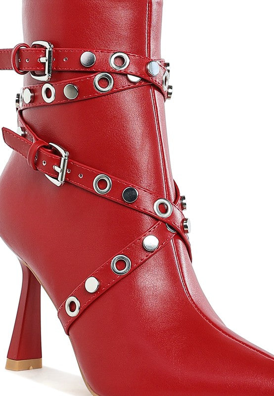 Jaunts Eyelets & Studs Harness Ankle Boots