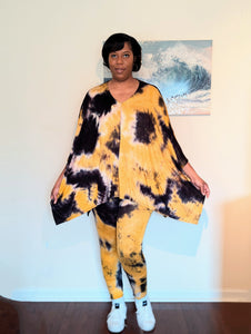 Yellow Batwing Tie-Dyed Set