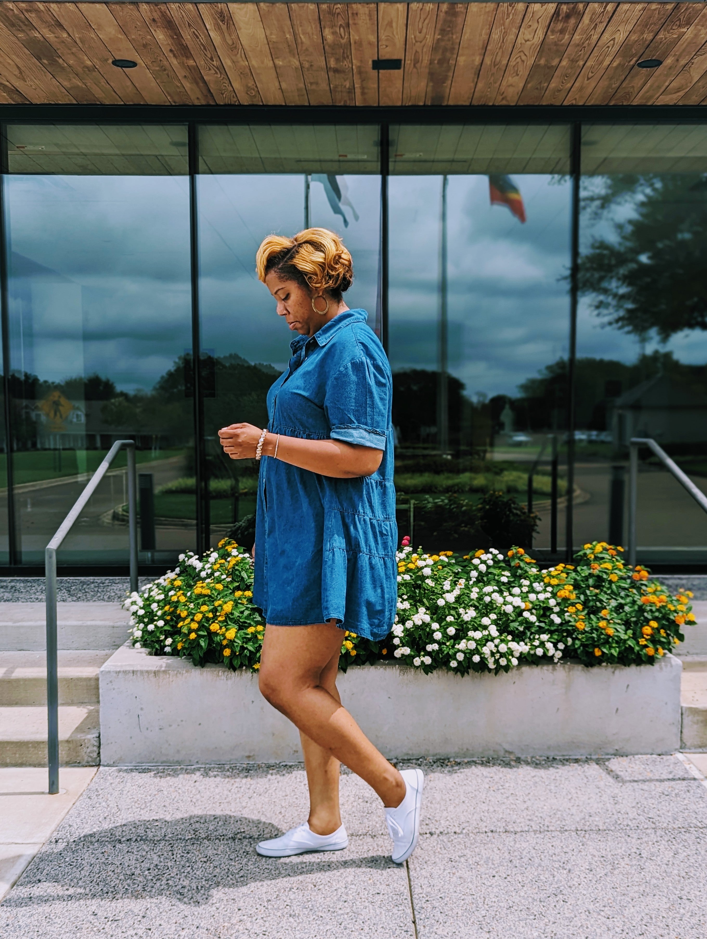 Retro Denim Dress (PREORDER) - Telah's Boutique