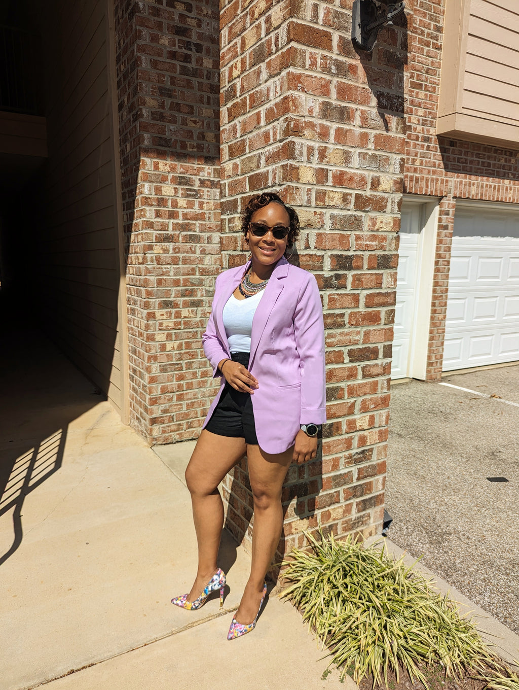 OPEN FRONT CLASSIC BLAZER (LAVENDER) - Telah's Boutique