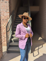 Load image into Gallery viewer, OPEN FRONT CLASSIC BLAZER (LAVENDER) - Telah&#39;s Boutique
