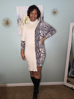 Load image into Gallery viewer, COLOR BLOCK SWEATER DRESS
