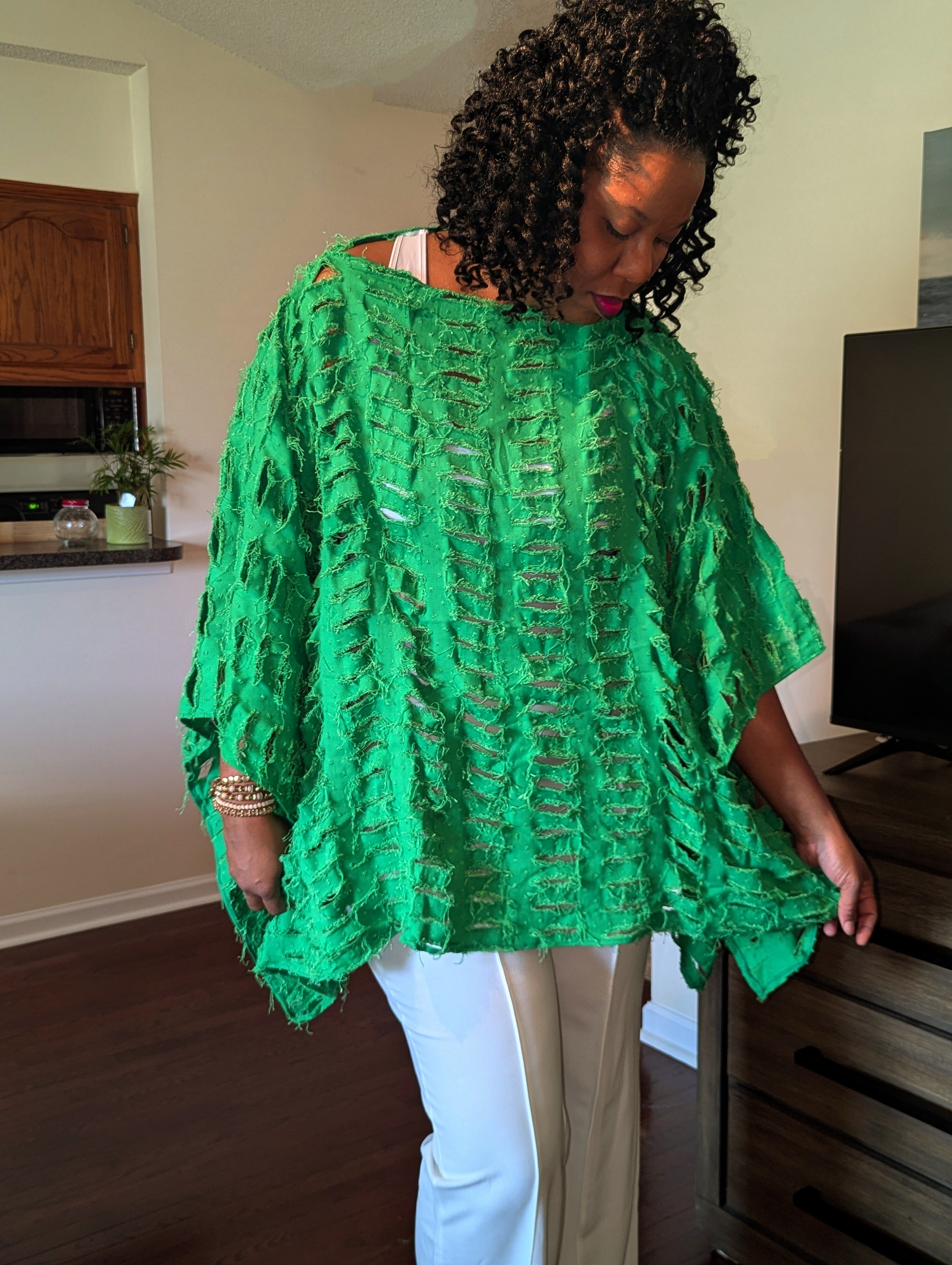Distressed Denim Tunic - Telah's Boutique