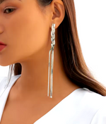 Load image into Gallery viewer, Long Snake Chain Earrings
