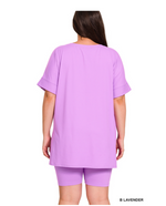Load image into Gallery viewer, (PLUS) BRUSHED MICROFIBER SHORTS SET/ B LAVENDER - Telah&#39;s Boutique
