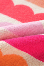 Load image into Gallery viewer, Rose Red Wave Striped Balloon Sleeve Drop Shoulder Sweater - Telah&#39;s Boutique
