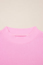 Load image into Gallery viewer, Pink Frill Tiered Patchwork Ribbed Trim Flowy Plus Size Top - Telah&#39;s Boutique
