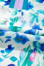 Load image into Gallery viewer, Green Floral Print Pop of Color Split Neck Puff Sleeve Plus Size Blouse - Telah&#39;s Boutique
