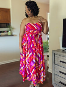 Multi Print Maxi Dress - Telah's Boutique