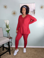 Load image into Gallery viewer, PLUS SIZE CHERRY SWEATER LEGGINGS SET* - Telah&#39;s Boutique
