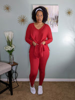 Load image into Gallery viewer, PLUS SIZE CHERRY SWEATER LEGGINGS SET* - Telah&#39;s Boutique
